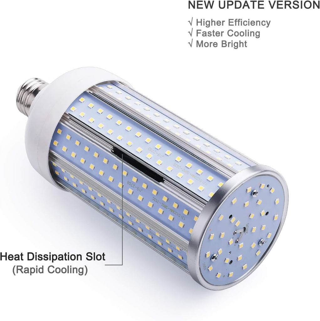 60W LED Corn Light Bulb for Indoor Large Area, E26 6000Lm 6500K Cool White,Super Bright Daylight LED Corn Bulb