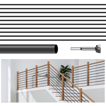 10 Pack 6 FT x 5/8 inch Iron Horizontal Balusters for Stair Interior