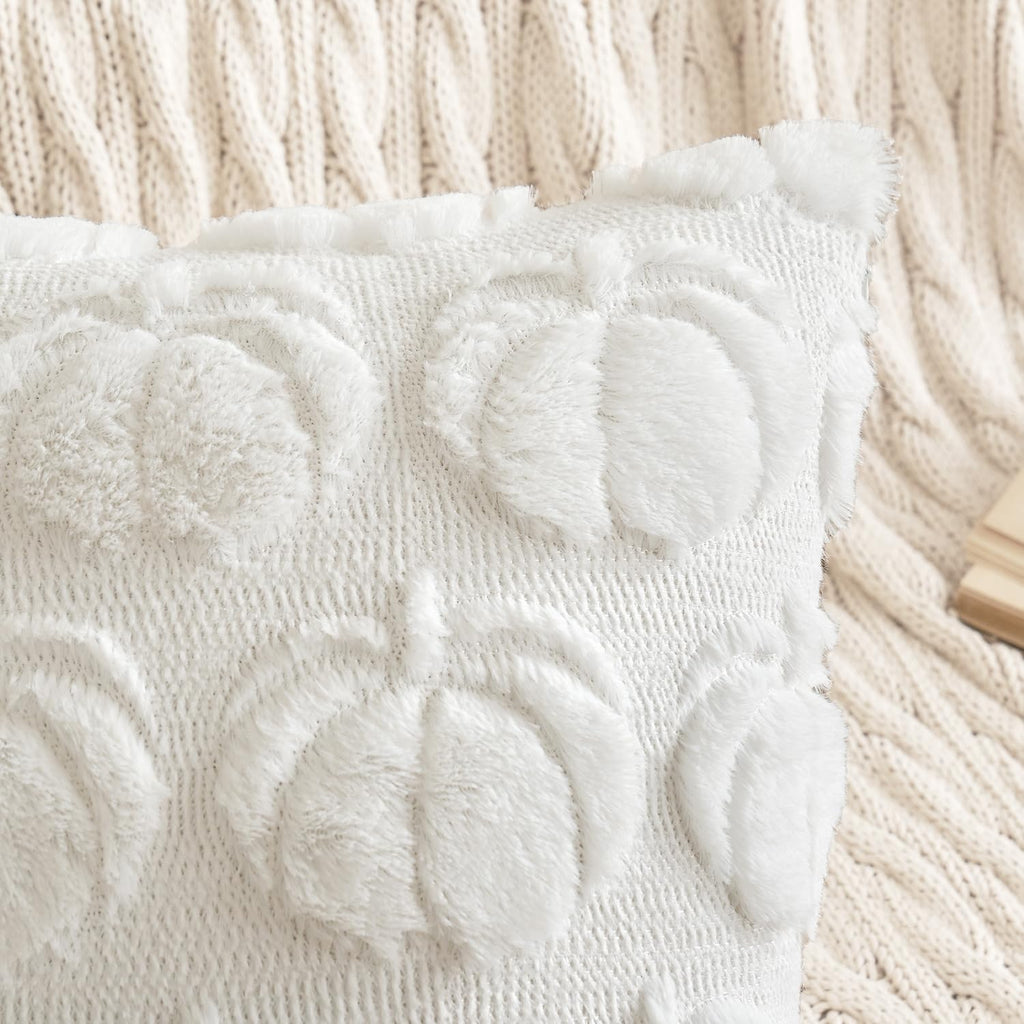Fall Pillow Covers Pumpkin Fall Decor 22x22 Pure White