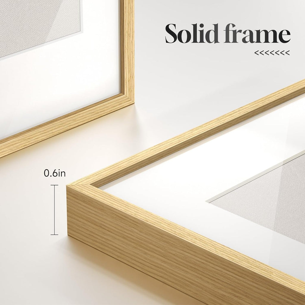 Framed Matisse Abstract Neutral Wall Art, 5 Piece Large Beige Canvas Prints Set, Modern Minimalist Geometric