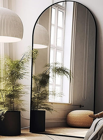 Full Length Mirror, Arched Floor Mirror, 38" x 77" Oversized Full Length Mirror, Freestanding, Full Body Mirror, Arch