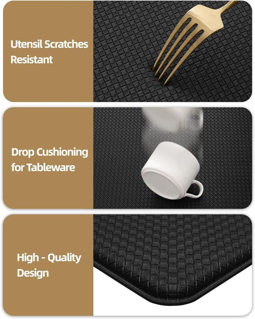 Kitchen Mat for Floor 17x79 Anti Fatigue Easy Clean, Black | Water&Oil Proof, Anti Slip, For Comfort Standing