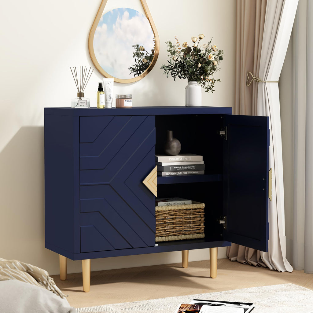 31.7'' Modern Sideboard Storage Cabinet with 2 Doors, Blue