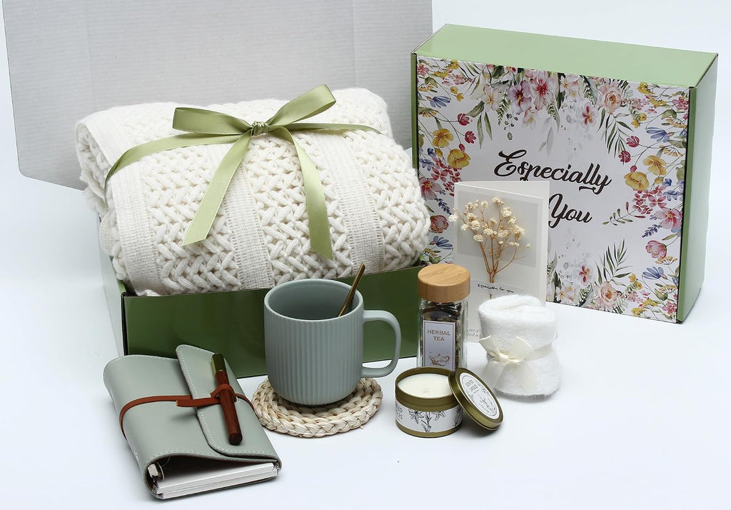 Sage Green Gift Box for Women,Self Care Birthday Relaxing Spa Set Get Well Soon Gifts for Christmas,Thinking of You
