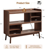 44" Sideboard Buffet Cabinet with Outlet & 2 Open Storage Spaces