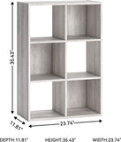 Signature Design by Ashley Paxberry Coastal 6 Cube Storage Organizer or Bookcase, Whitewash
