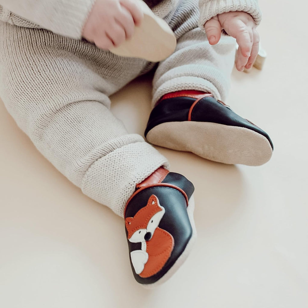 Soft Sole Leather Baby Shoes - Barefoot, Non-Slip, Unisex