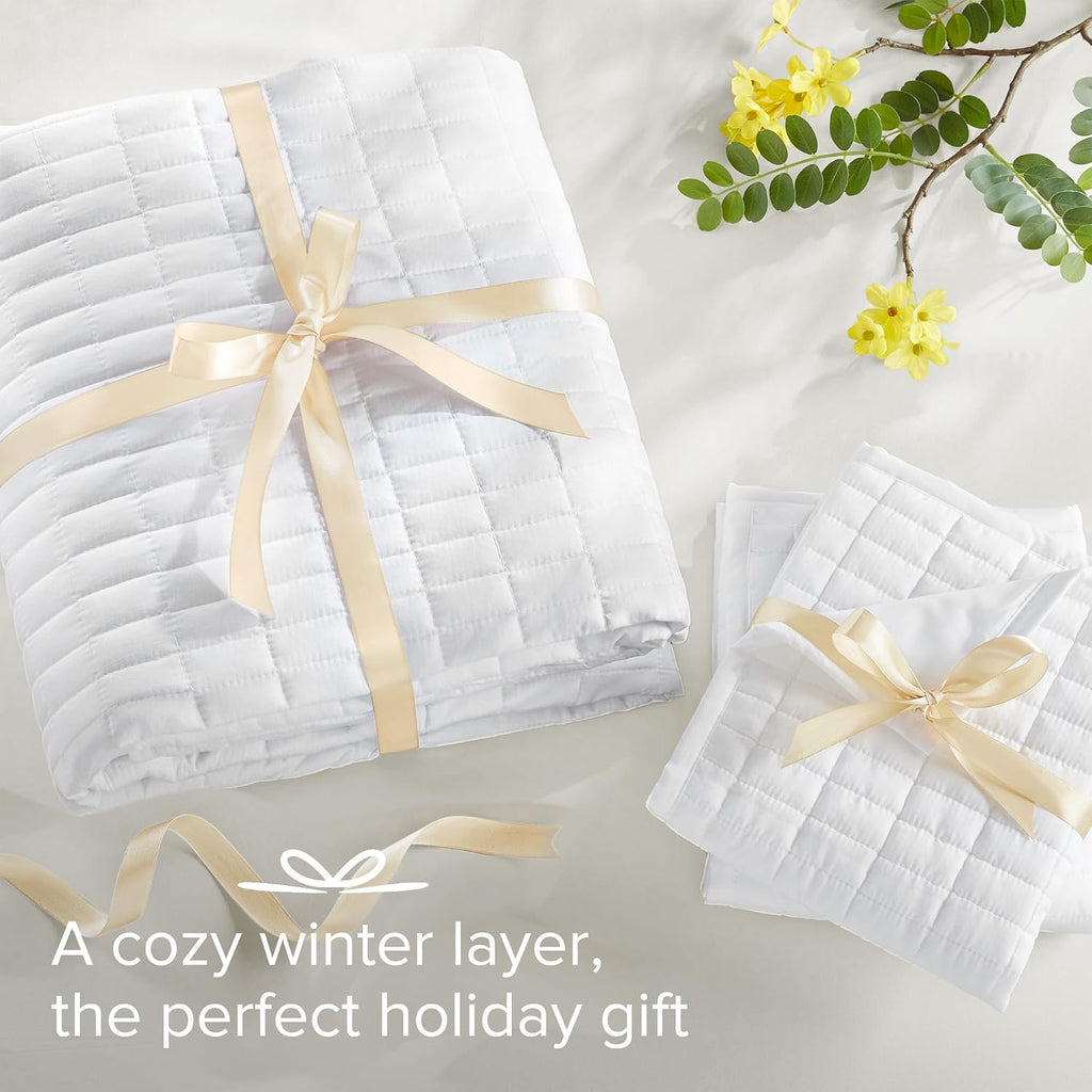 Quilt Set- Double Sided Stitching Design Summer Blanket, Lightweight, Soft, All Season Bedding Layer, Matching