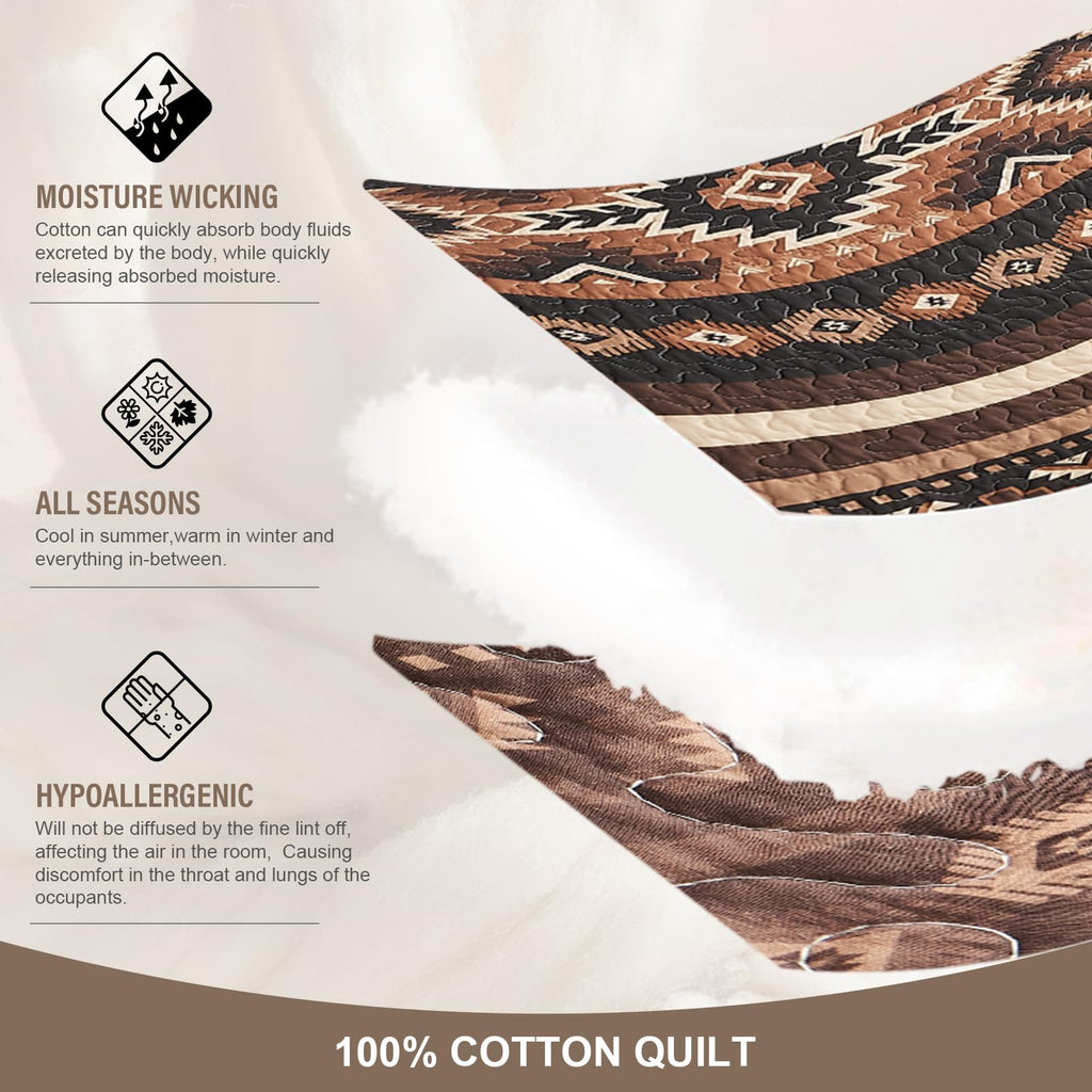 100% Cotton Quilt Set, Southwestern Aztec Bedspreads