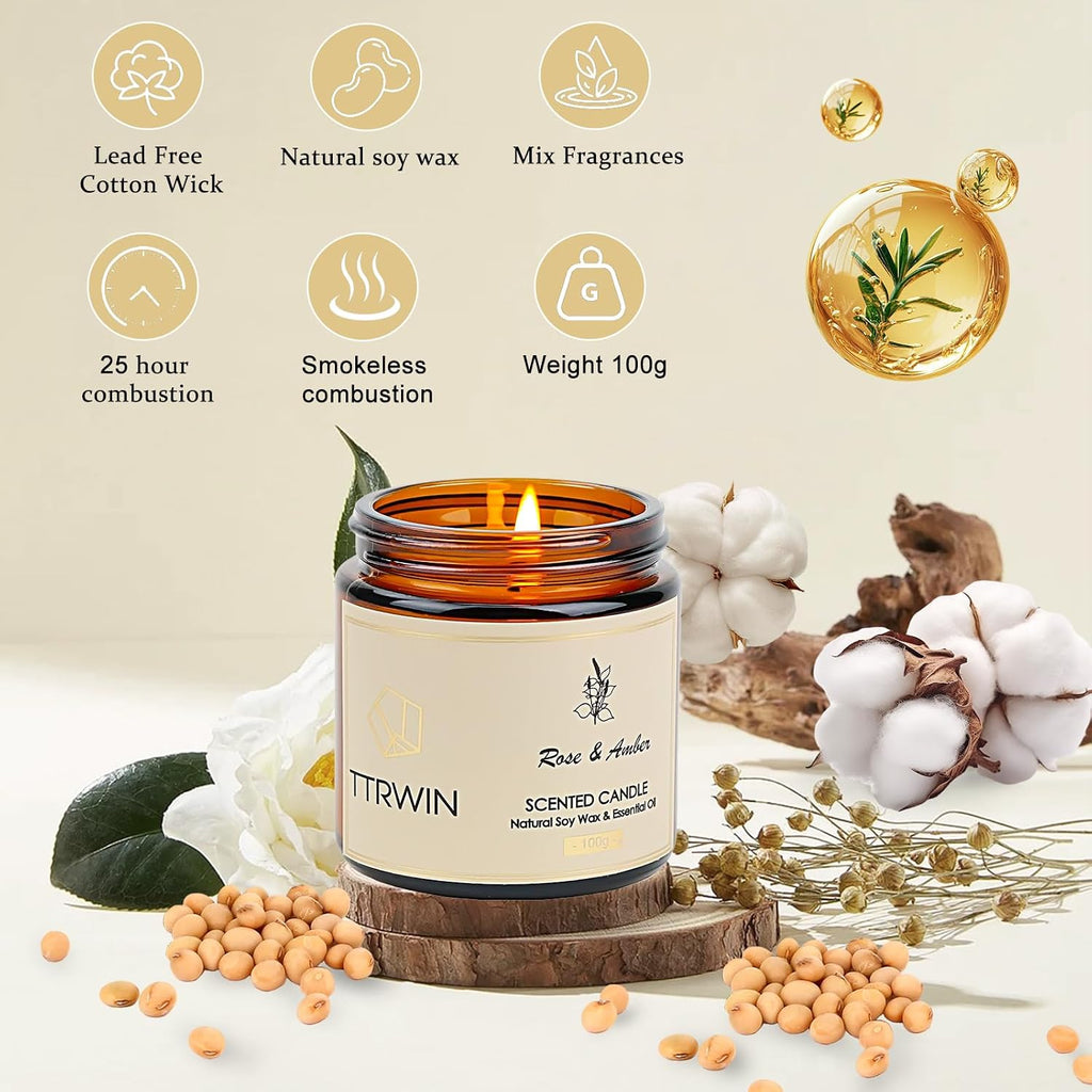 Scented Candles Gift Set for Women, Natural Soy Wax - Set of 4