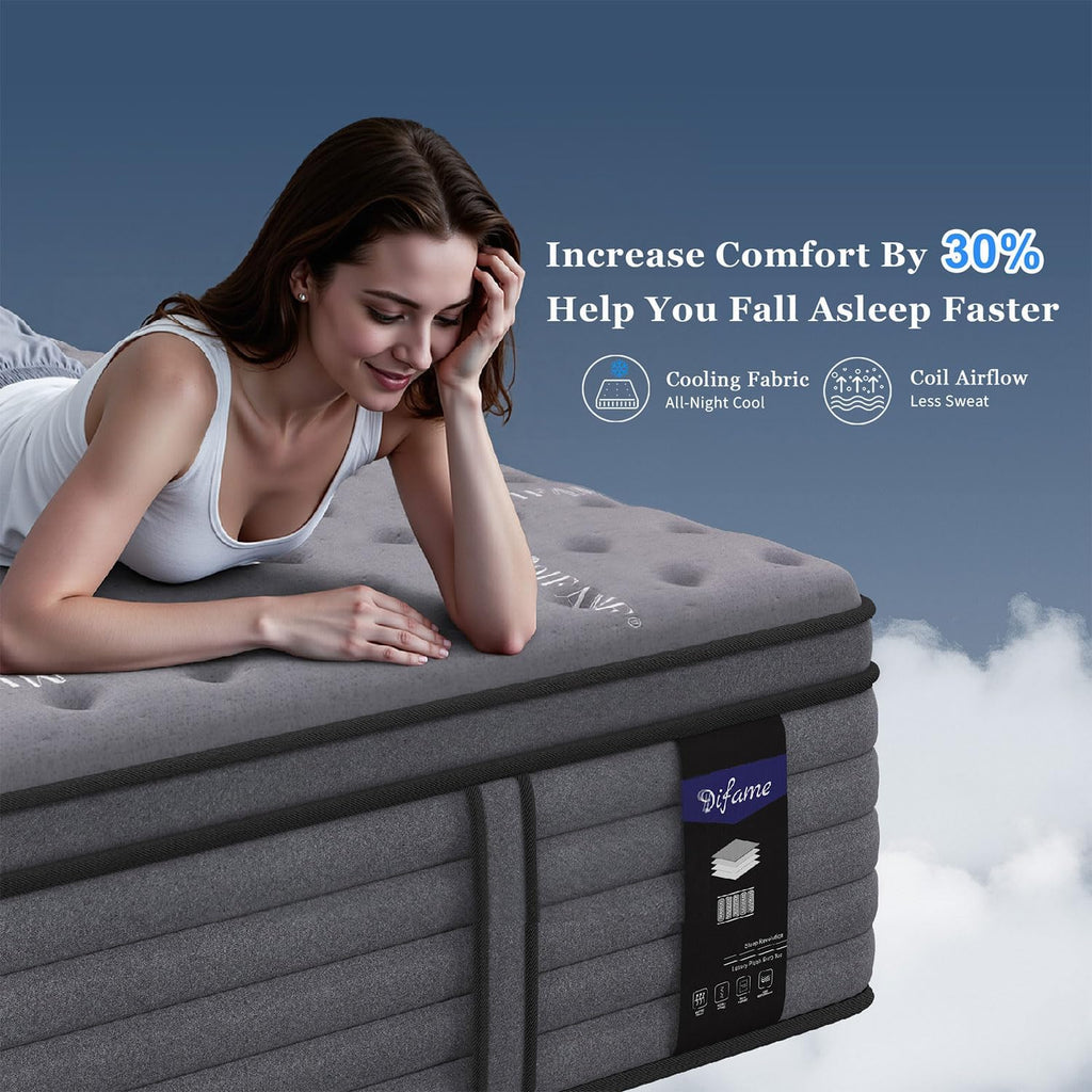 (Luxury Hotel) 18 Inch Hybrid King Size Mattress in a Box, Medium Firm | (2026 Upgraded) Reinforced Edge Support