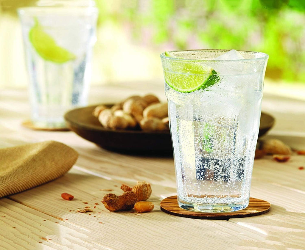 Tempered Glass, Made In France Picardie Clear Tumbler, Set of 6, 12.62 oz.