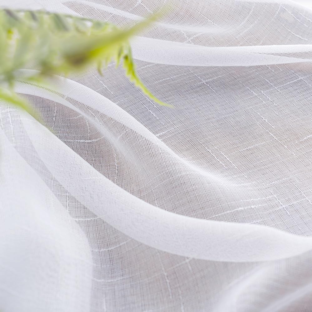 White Sheer Curtains 90 Inches Long Pinch Pleat Ceiling Curtains & Drapes