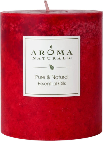Holiday Orange, Clove and Cinnamon Essential Oil Scented Pillar Candle, Warm Spice, 3 inch x 3.5 inch