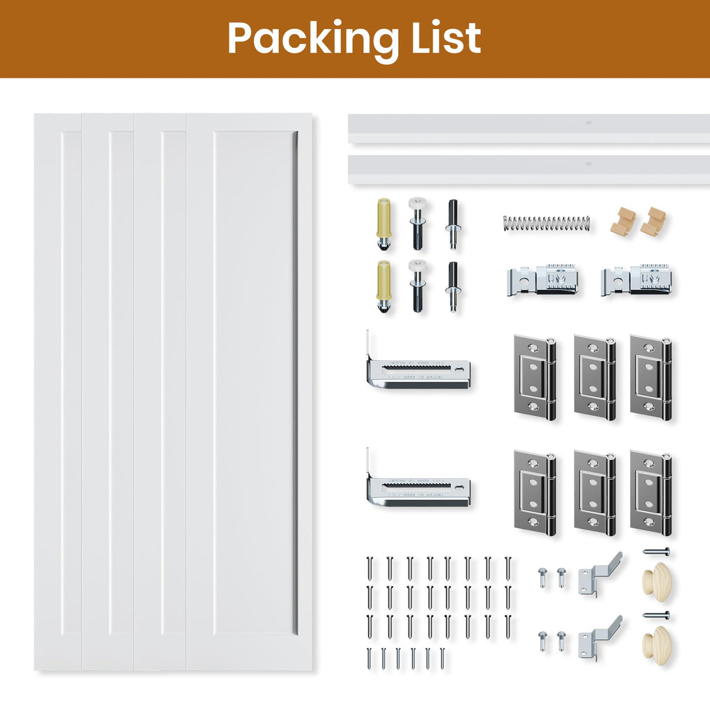 Bifold Closet Door for 60" x 80" Opening, 1-Panel Bi-fold Door