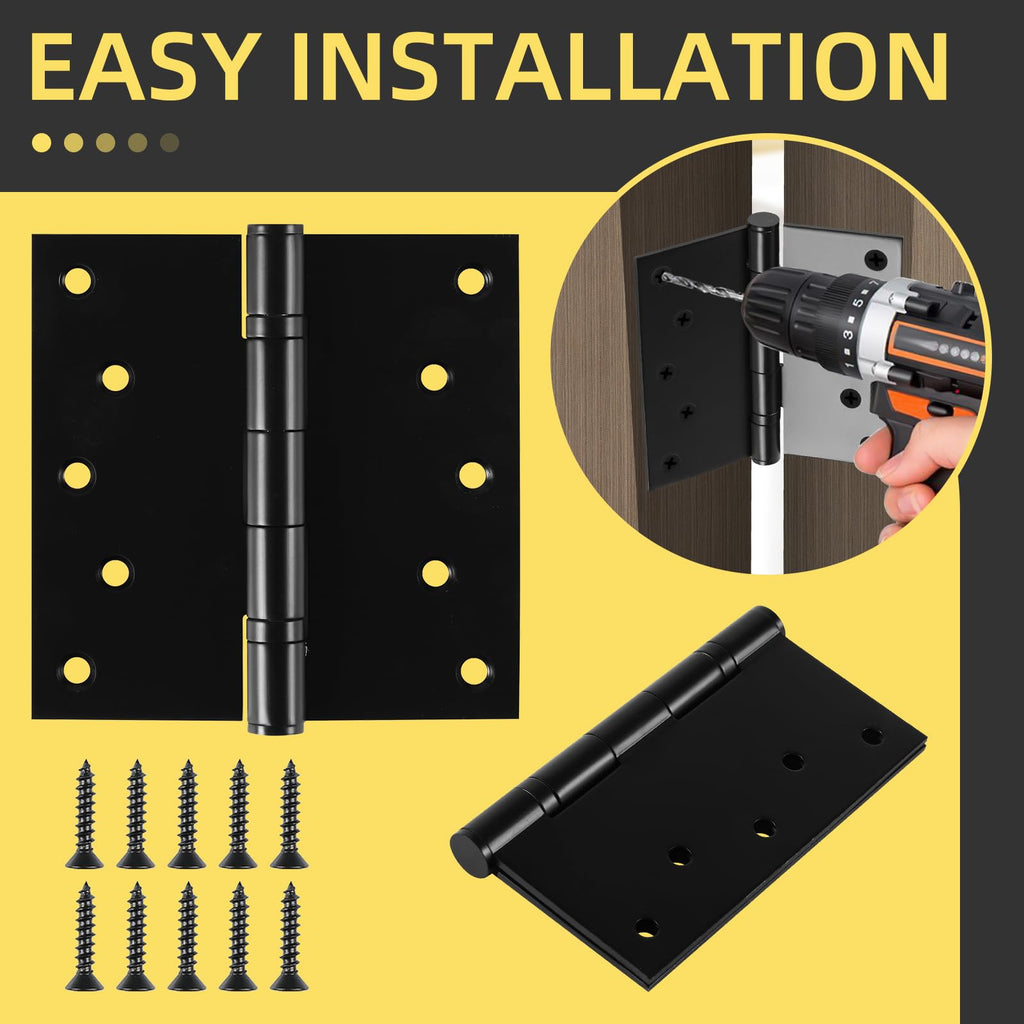 5 Inch Stainless Steel Door Hinges, Heavy Duty Commercial Door Hinges Ball Bearing Hinges for Exterior & Interior