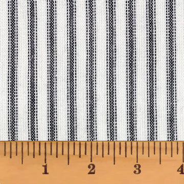 Medium Weight Black White Ticking Stripe Homespun Cotton Fabric by - Sold by The Yard
