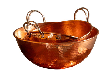 Mixing Bowls with Handles | Hand Hammered | 3 Piece Set
