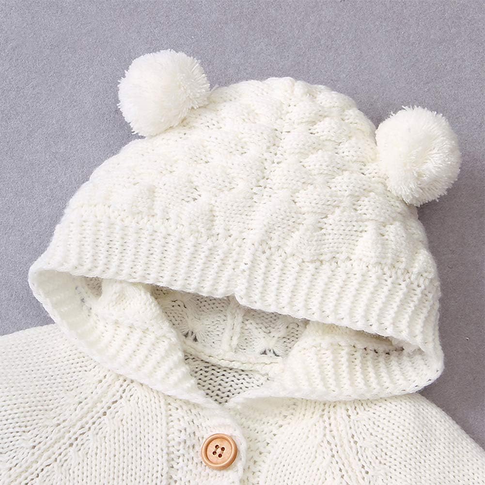 Baby Girl Boy Sweater Romper Knitted Overall Hooded Jumpsuit Cute Warm Clothes