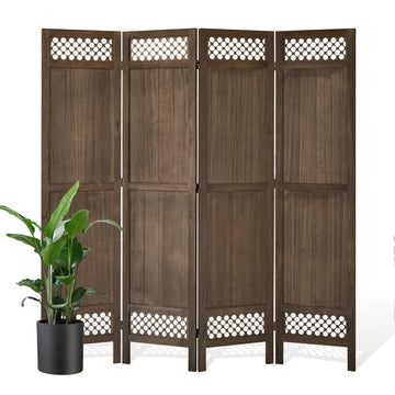 Privacy Screen Room Divider Panel - Real Wood Folding Partition Room Dividers, No-Assembly Required, Enhance Privacy