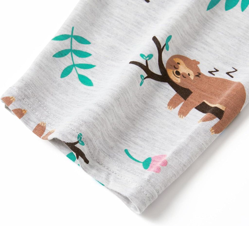 Girls Piece Adorable Cartoon Print Soft Pajama Set