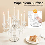 7-Arm Crystal Candle Holder, 14inch Height Clear Candelabra, Glass Detachable Wedding Centerpiece Family Dinner