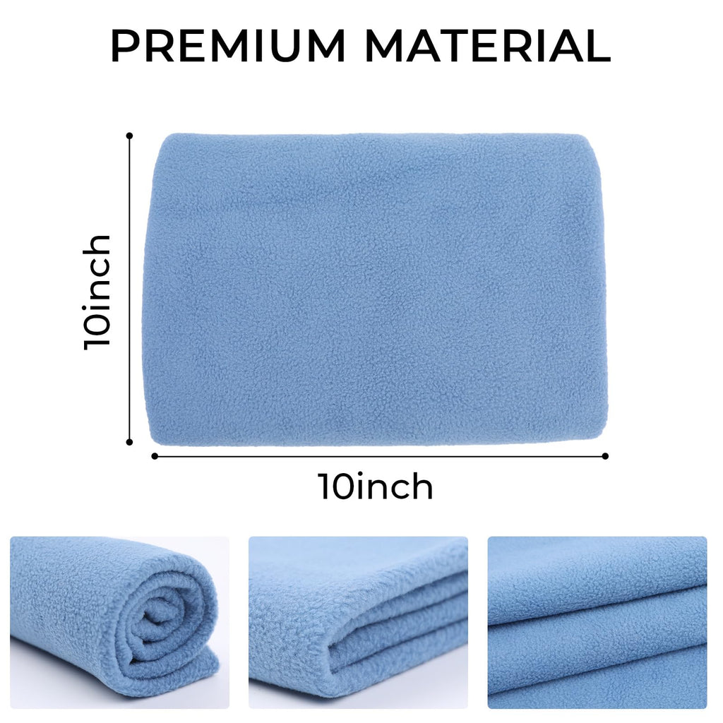 Knitted Polar Fleece Fabric, 10 x 10 inches, 12 Colors, Anti-Pill Plush Polyester for DIY Sewing Crafts