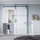 36in x 84in Sliding Barn Door with 6.6ft Barn Door Hardware Kit & Handle, Pre-Drilled Holes Easy Ass