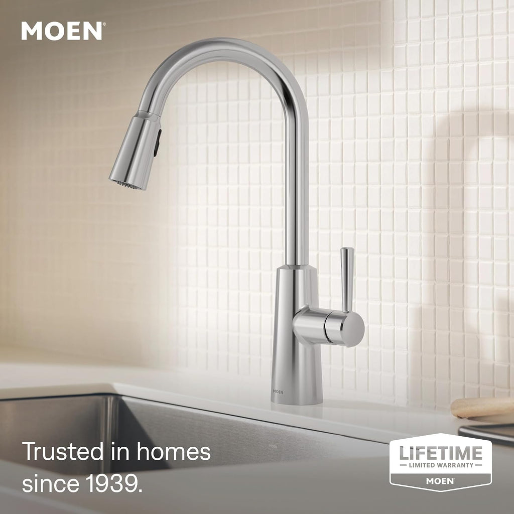 Riley Chrome One-Handle Pulldown Kitchen Faucet, 7402C