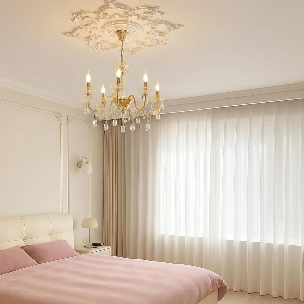 38.6'' Large PU Ceiling Medallion Combination Decorative 2.36'' ID French Style Chandelier Base Ceiling Medallion for