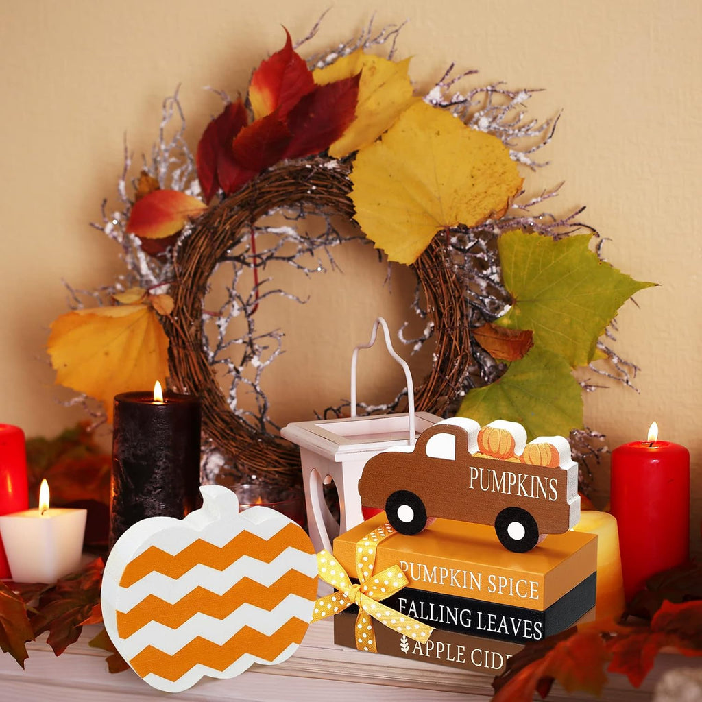 Fall Decorations, Fall Pumpkin Table Decor - Set of 5