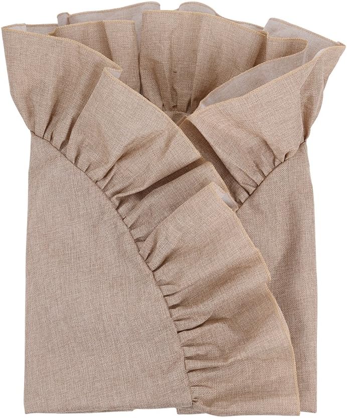 X.Sem 48'' Jute Burlap Christmas Tree Skirt with Ruffled Border Holiday Collection (Original)