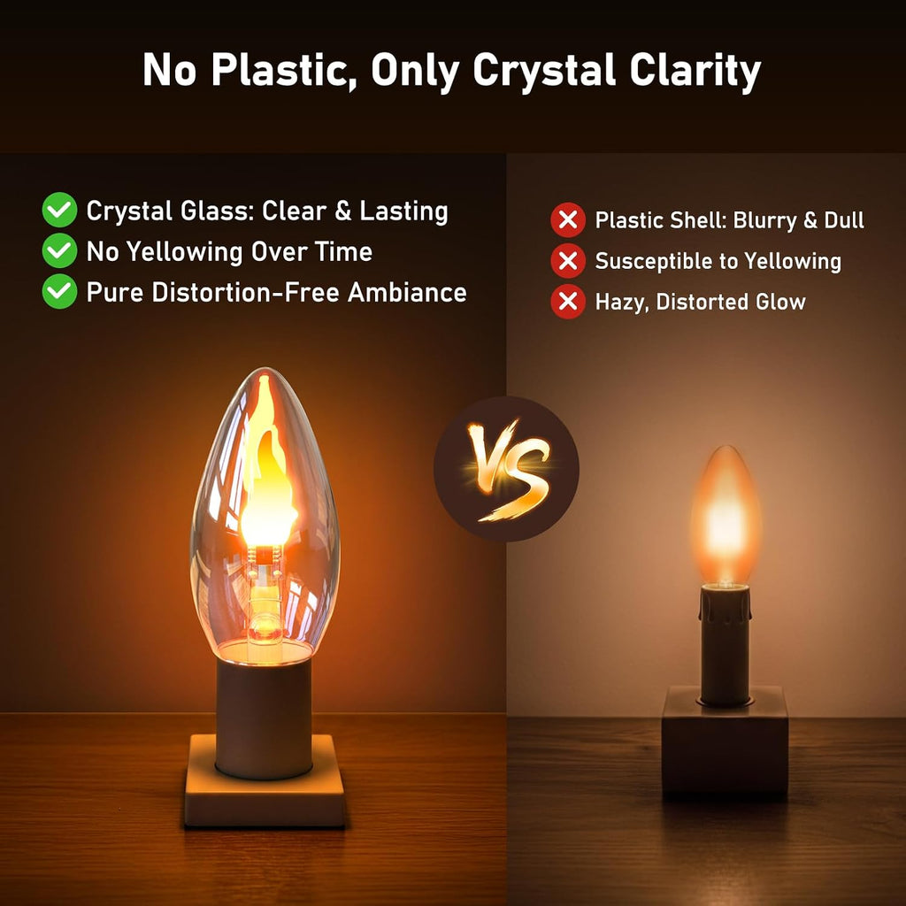 E26 LED Flickering Flame Light Bulbs, Realistic Flame Light Bulbs