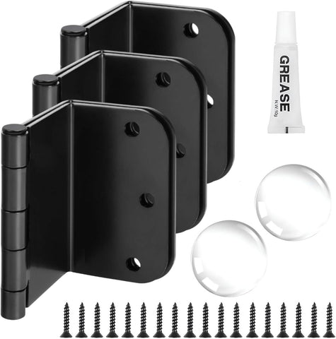 3-Pack Offset Door Hinges, Matte Black Door Hinges 3.5 Inch 5/8" Radius Corner for Handicap