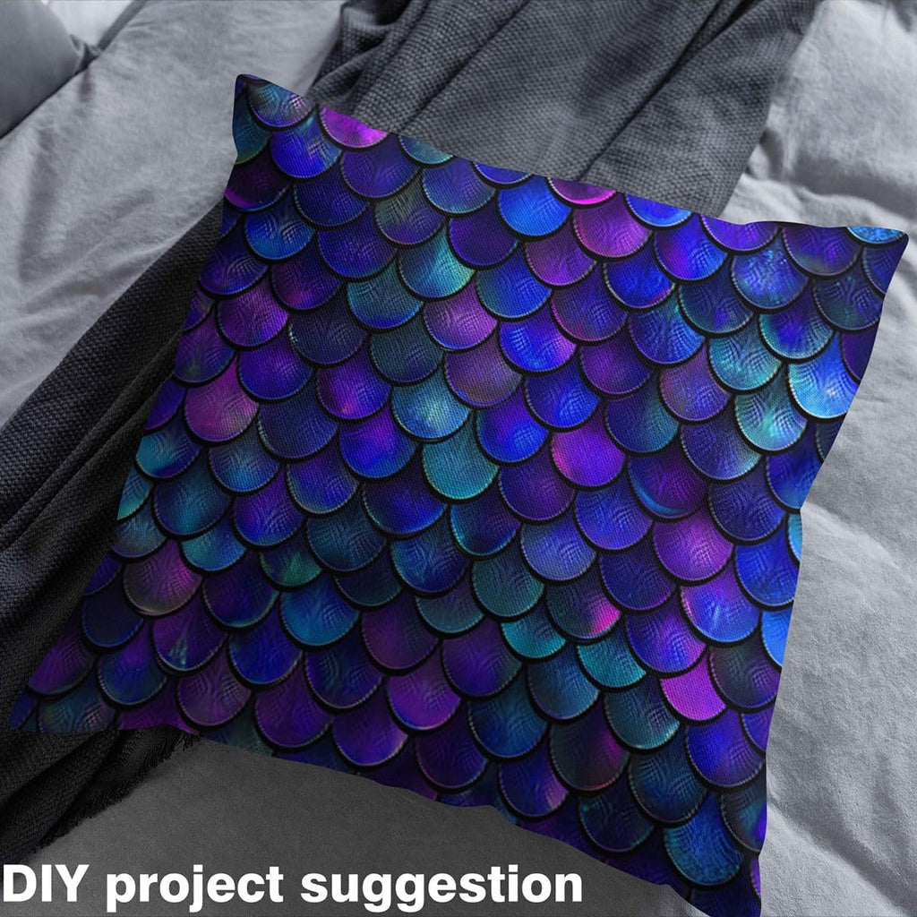 Blue Purple Dragon Scales Fabric by The Yard Abstract Dragon
