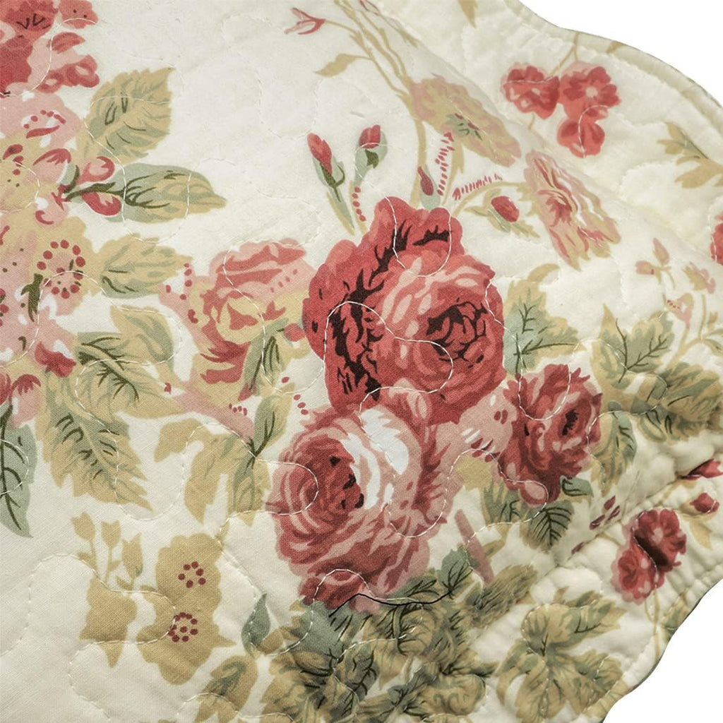 Boho Floral Patchwork Pillow Shams Pack of 2 Farmhouse 100% Cotton Quilted Soft Decorative Pillow Cases Set
