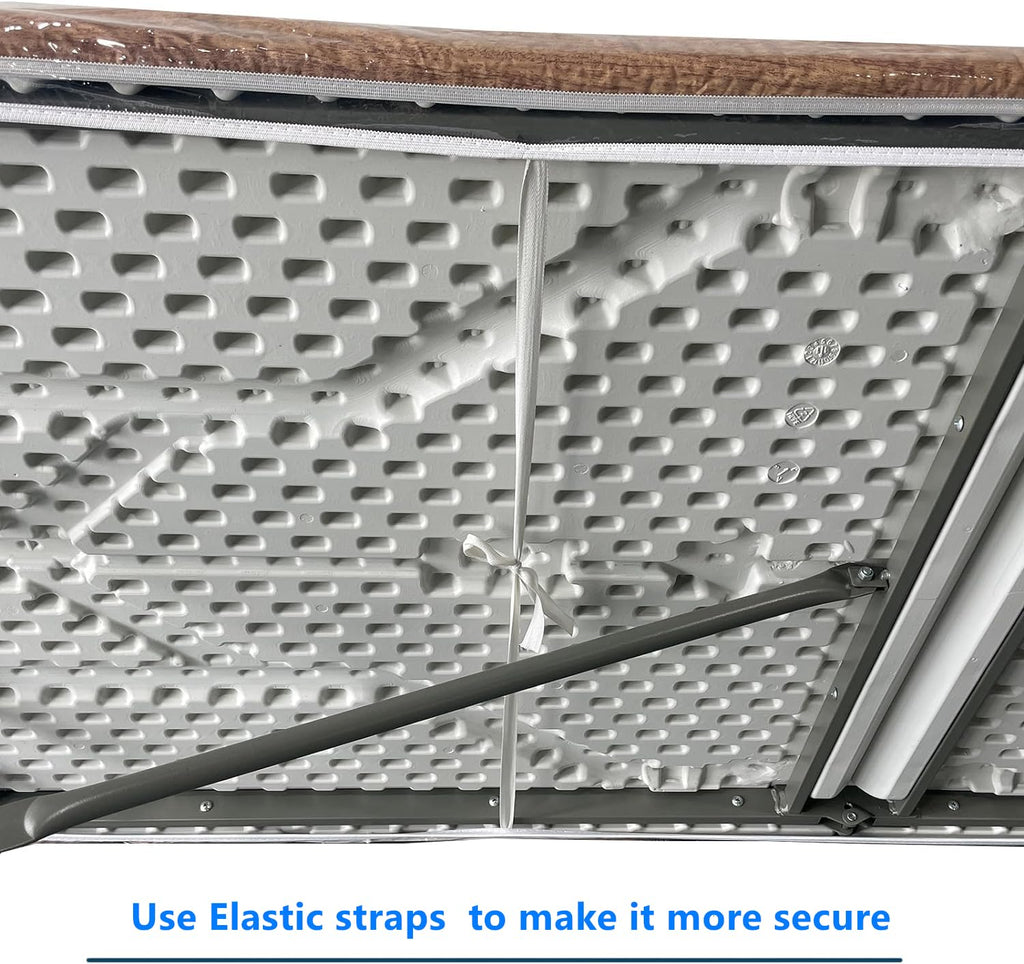 Clear Vinyl Rectangle Fitted Tablecloth Elastic Edged Table Cloth Waterproof Oil-Proof Plastic Cover