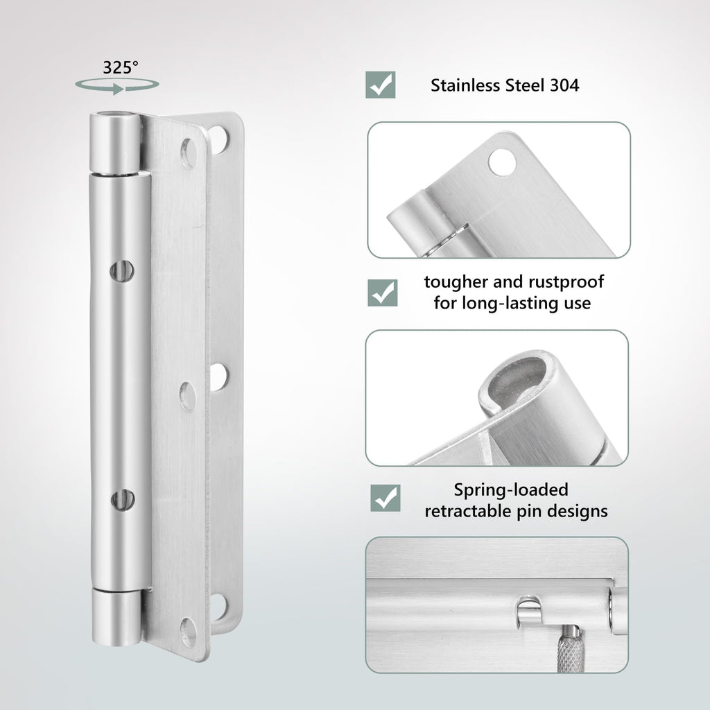 4Inch Quick Release Hinge, 304 Stainless Steel, Detach 2 PCS