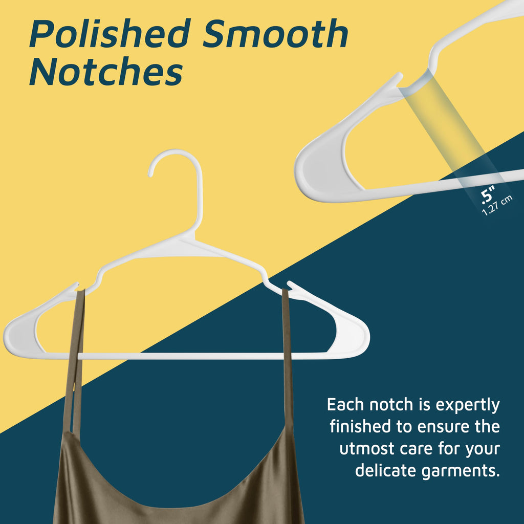 Plastic Clothes Hanger Set - 100 Pieces Versatile, Lightweight, Space-Saving, Non-Slip, Slim Designed, Dry and Wet
