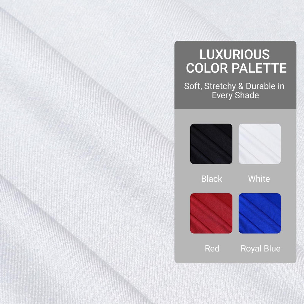 1 Yard White Nylon Spandex Fabric, 59 Inch Wide