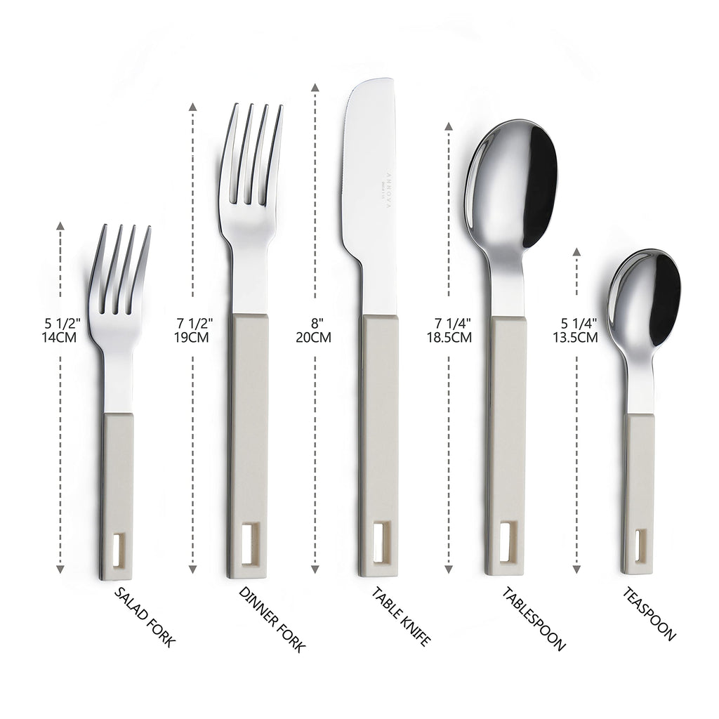 Silverware Set 20 Pieces Stainless Steel Cutlery Color Block Handle Modern Style Flatware - 4 x Dinner Knife; 4 x