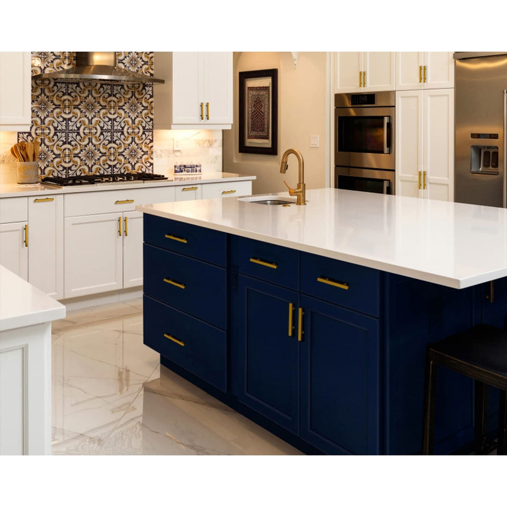 30 Pack Brushed Brass Cabinet Handles 3 Inch Gold Cabinet Pulls Modern Square Drawer Pulls Brass Gold Dresser Pulls