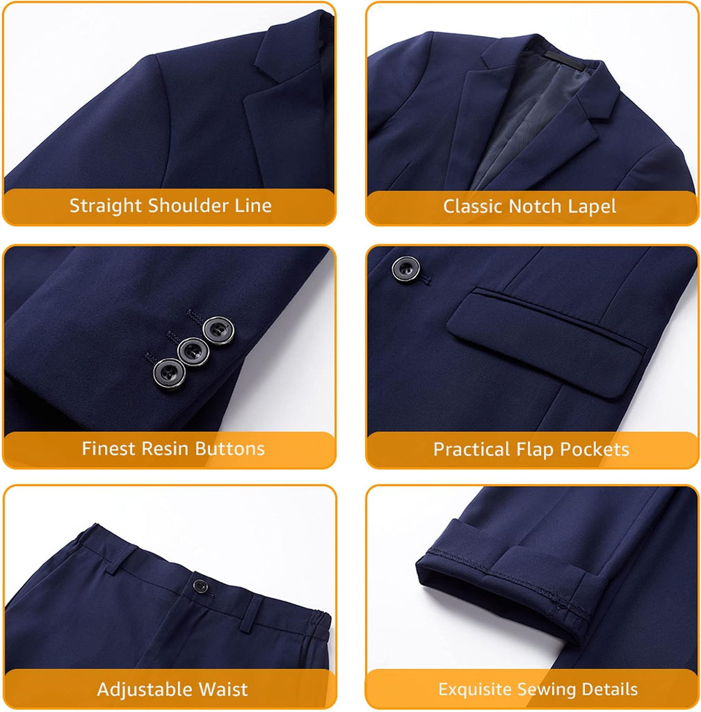 Boys Formal Slim Fit, Piece Suits for Kids, Jacket Vest Pants Shirt and Tie for Wedding Prom
