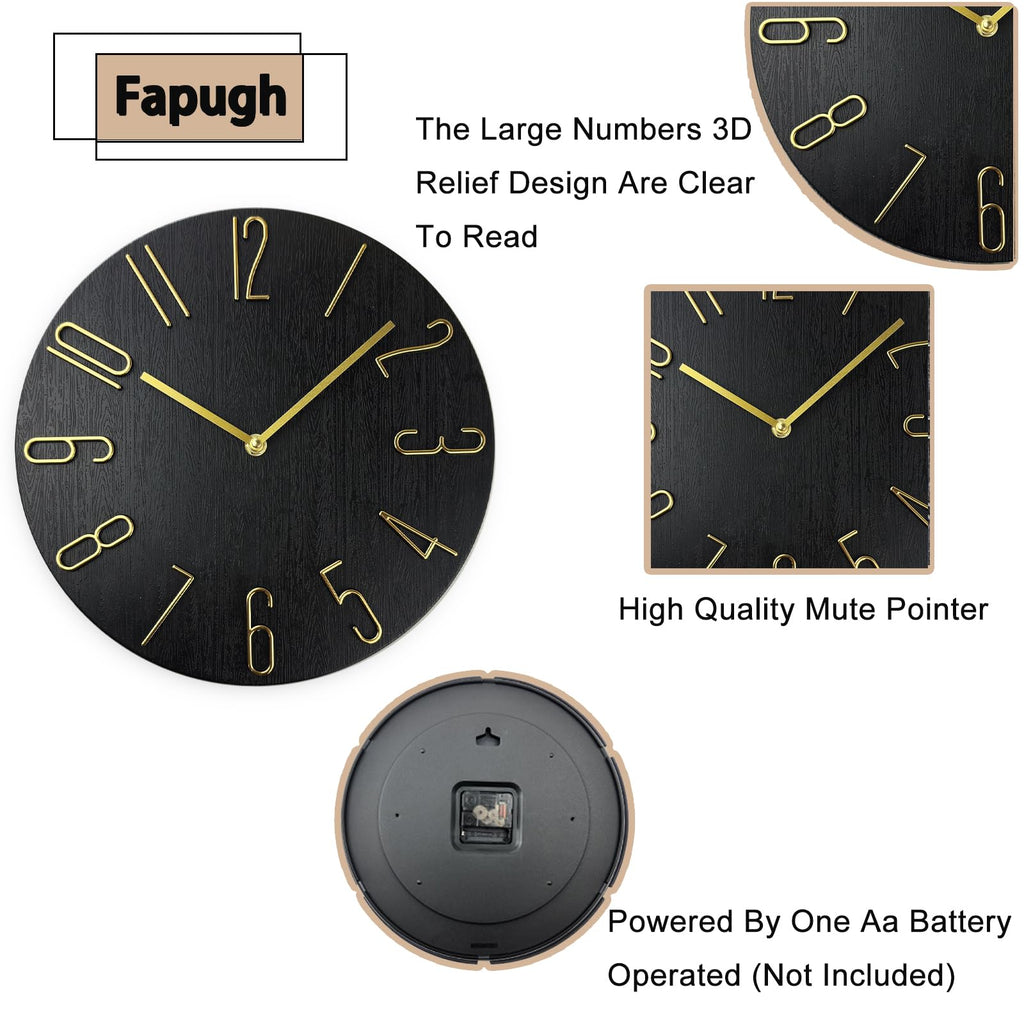 Wall Clock, Silent Clock, Wall Clocks Battery Operated, 12 inch Modern Wall Clock, Suitable s, Living Rooms