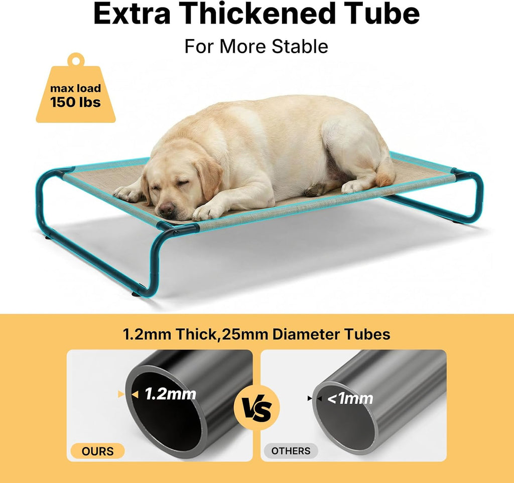 Cooling Elevated Dog Bed, Outdoor Raised Dog Bed for Large Dogs