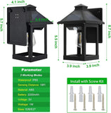 2 Pack Solar Wall Lanterns Outdoor with 3 Modes, Dusk to Dawn Motion Sensor LED Sconce Lights IP65 Waterproof
