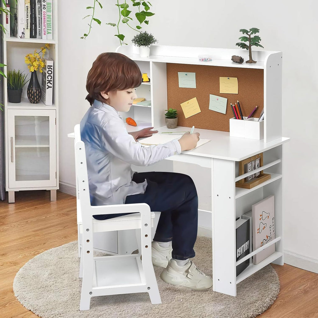 Wooden Study Desk and Chair Set for Boys and Girls