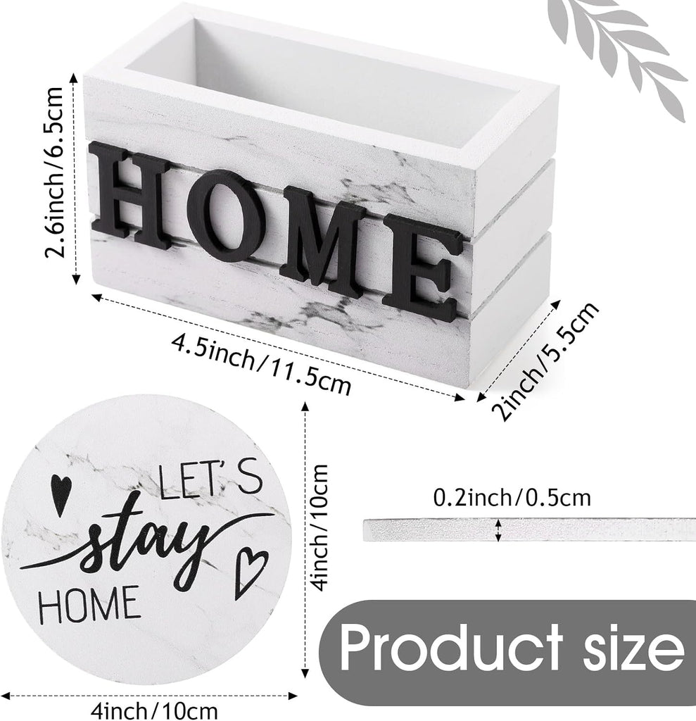 House Warming Gifts New Home Farmhouse Coasters, Ivory - Set of 6