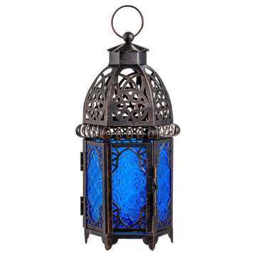 Hanging Moroccan Lantern, 12.8'' Vintage Candle Holder, Metal Lanterns Decorative Indoor Outdoor, Table, Patio