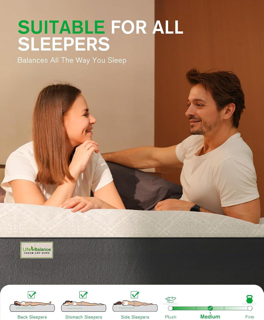 Queen Size Mattress, 10 Inch Cooling-Gel Memory Foam Mattress Made in USA, CertiPUR-US Certified Mattresses in a Box